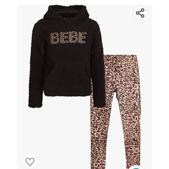 NWT BEBE GIRLS SHERPA OUTFIT - Picture 1 of 7